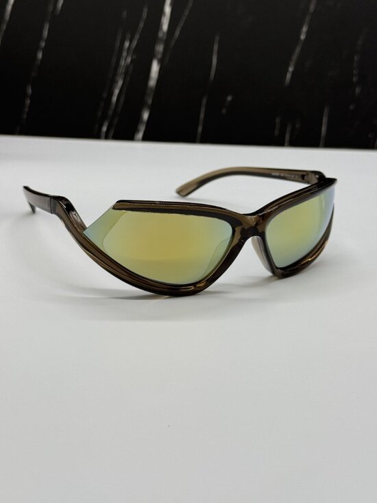 NEW BALENCIAGA BB0289S 003 BROWN GEOMETRIC UNISEX SUNGLASSES BALENCIAGA EYEWEAR